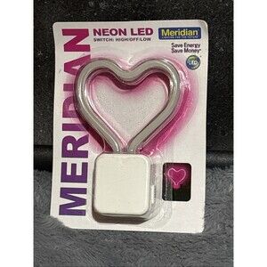 Meridian LED Pink Neon Heart Night Light, 3 Modes, 5 In Kids Bedroom Decor Girls